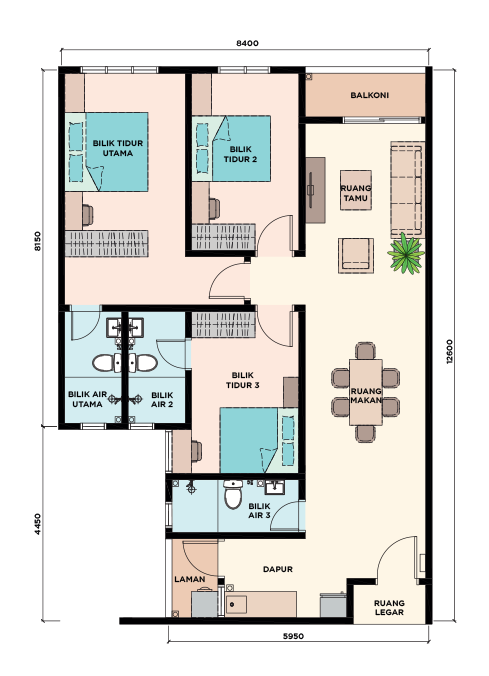 Susun atur ruang - Residensi Akasia